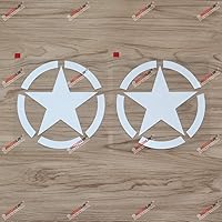 Vista 1 de (2) Calcomanía de 6 pulgadas con diseño de estrella del ejército WW2 para Jeep Toyota Willys color blanco a sda3