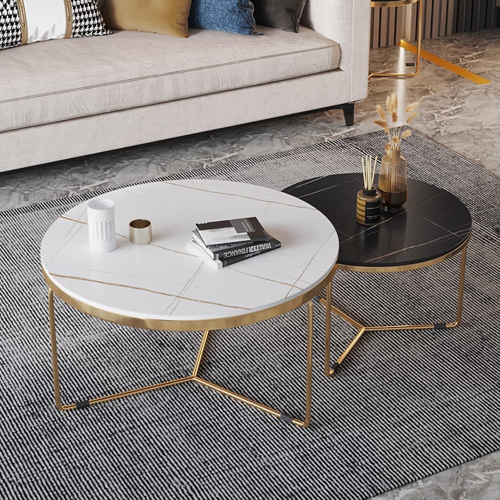 Table basse ronde gigogne pour optimiser les petits salons encombrés avec élégance