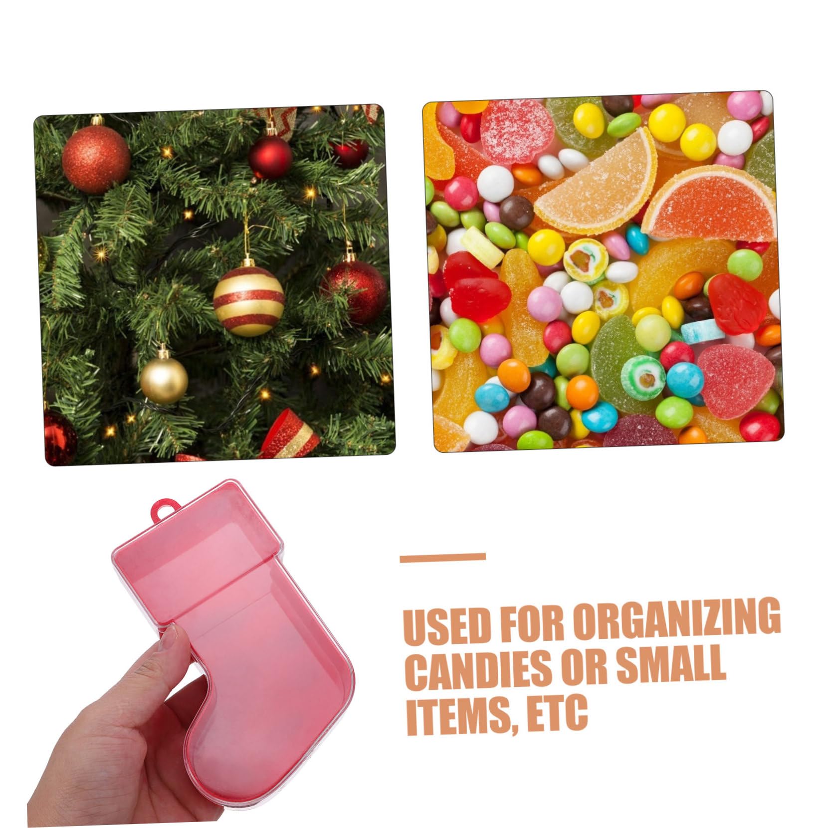 OFFSCH 10 Piezas Cajas Navideñas Decorativas con Tapa Forma de Calcetín Cajas para Portátiles y Resistentes para Adornos de Fiesta y Dulces Reuniones Festivas