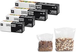 247BAGS Variety Slider Storage Bags, 145 Count, 4 Sizes, Expandable Bottom, Microwave-Safe, BPA-Free Food Storage