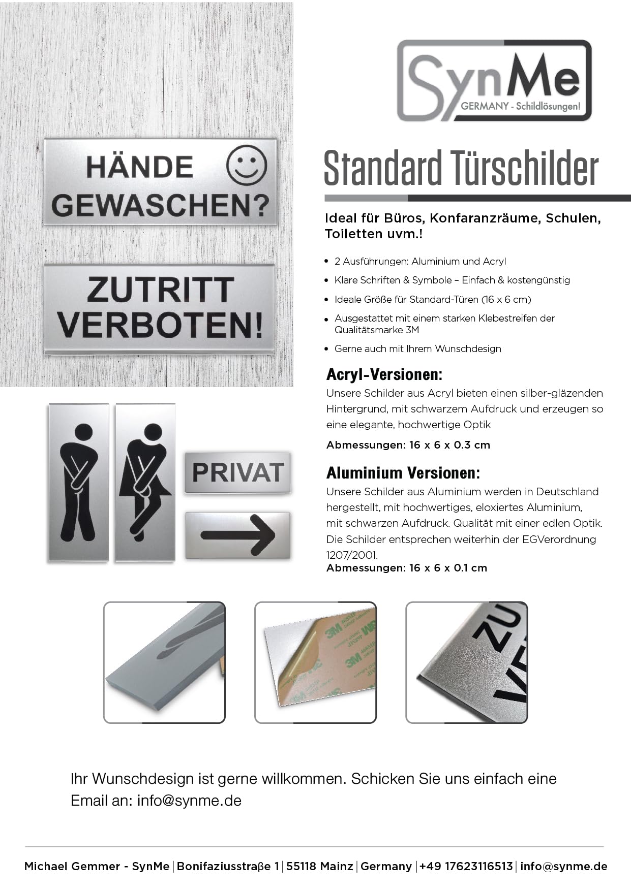 Targhetta 'Privato' In Alluminio Anodizzato Oro - Ø75mm, Autoadesiva, Made In Germany