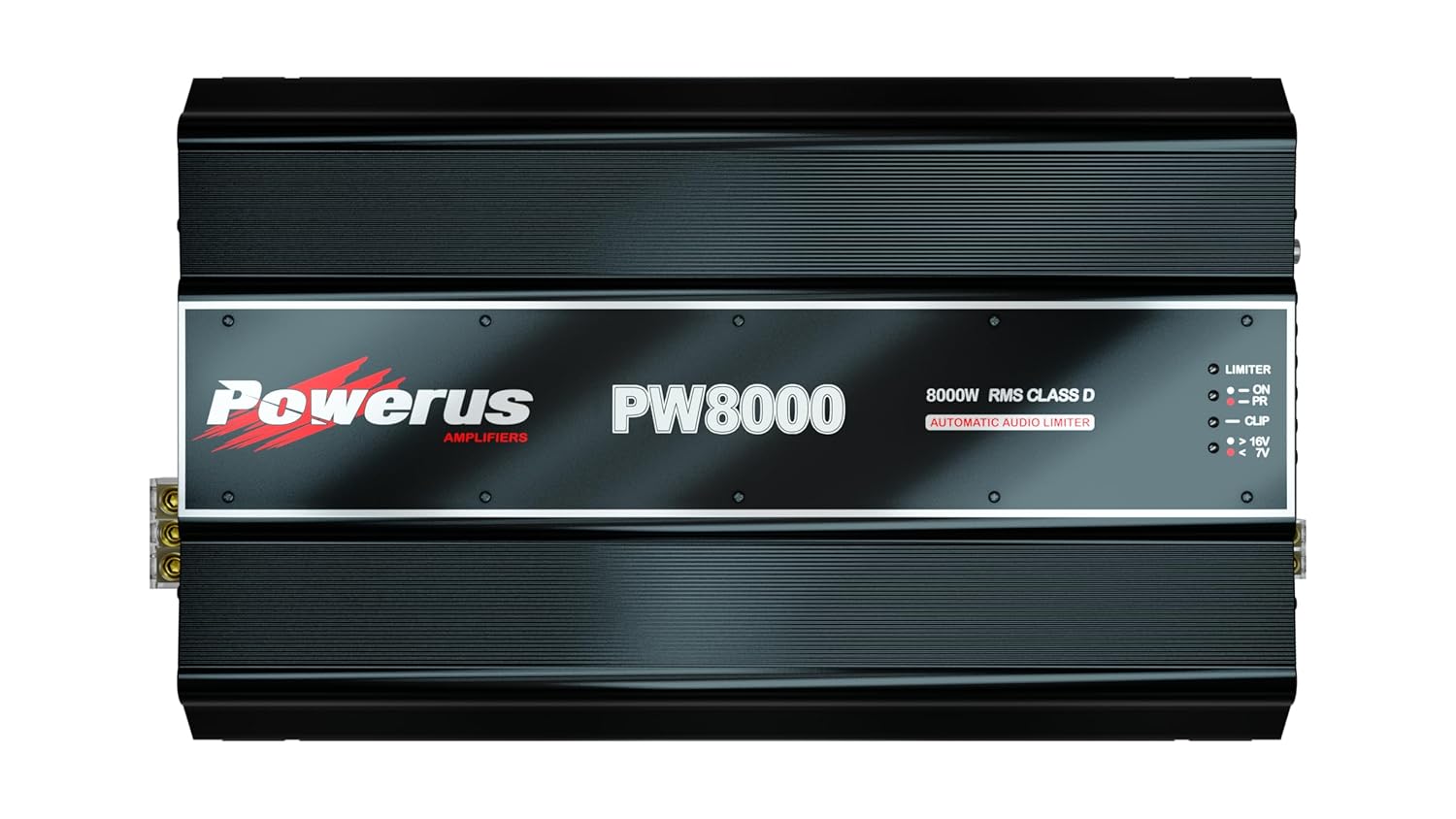 PW8000 0.5 Ohm Full Range 1 Channel Class D Car Amplifier, 8400W RMS @12.6V / 9750W @14.4V, Monoblock, Bass Boost, HPF/LPF Crossover, Automatic Audio Limiter