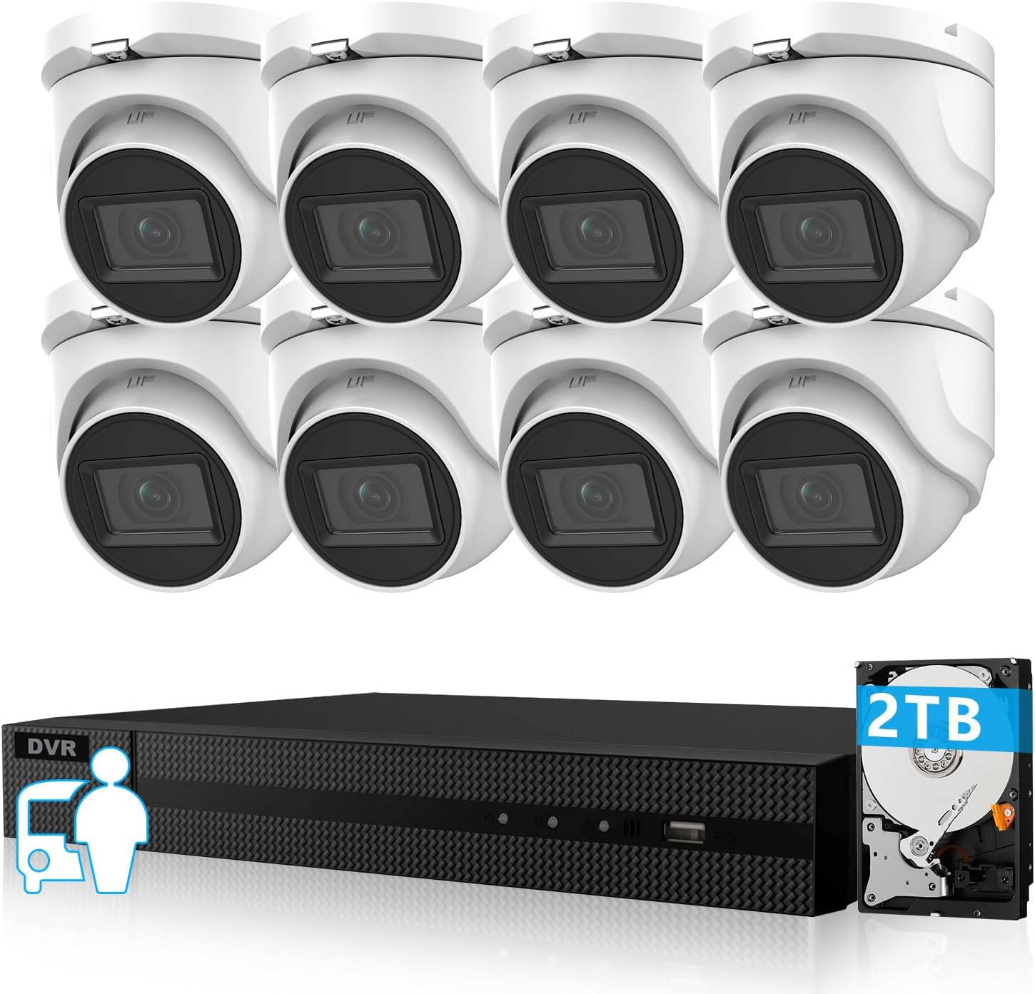 Anpviz 8CH Wired Security Camera System Outdoor, 8pcs 5MP