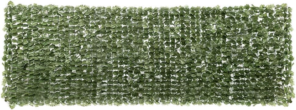 VINGLI Artificial Hedges Faux Ivy Leaves Fence, Decorative Trellis Privacy Screen Mesh, for Outdoor Decor, Garden, Yard,39"x119"