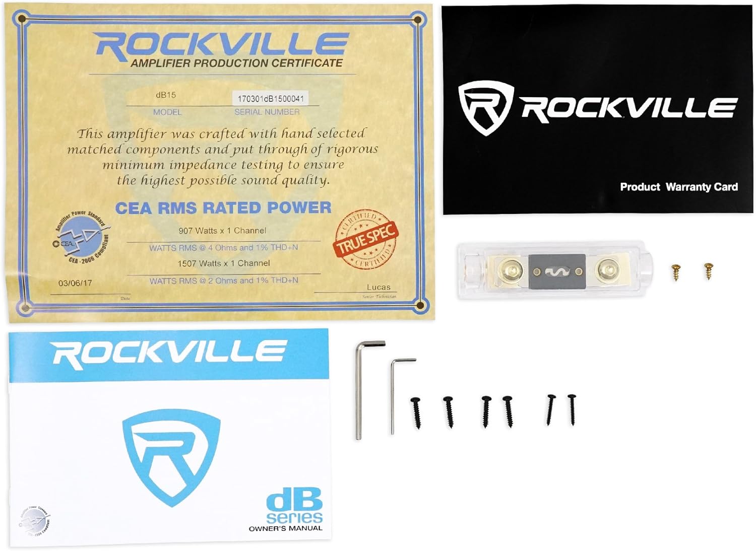 Rockville dB15 6000 Watt Peak/1500w RMS Mono 2 Ohm Amplifier Car Audio Amp : Everything Else