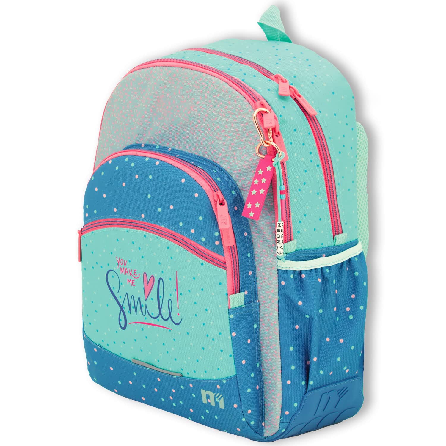 OFITURIA Mochila Escolar Niña, Mochila Adaptable a Carro, Gran Capacidad y Doble Cremallera, Mochila con Funda para Portátil, con Bolsillo Frontal y Bolsillo Lateral