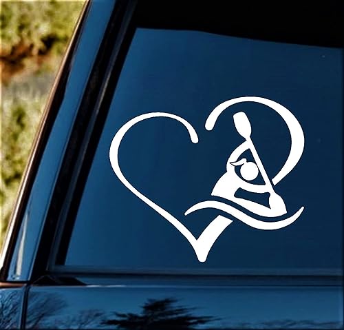 Miniatura 3 de Girl Kayak Heart Kayaking Decal Sticker BG 674