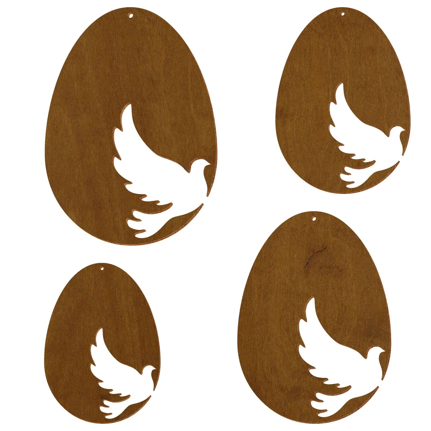 Uova di Pasqua in legno colorato V2, teak, decorazione per Pasqua, motivo uovo di Pasqua, 3, altezza (dimensione): 43 cm di altezza