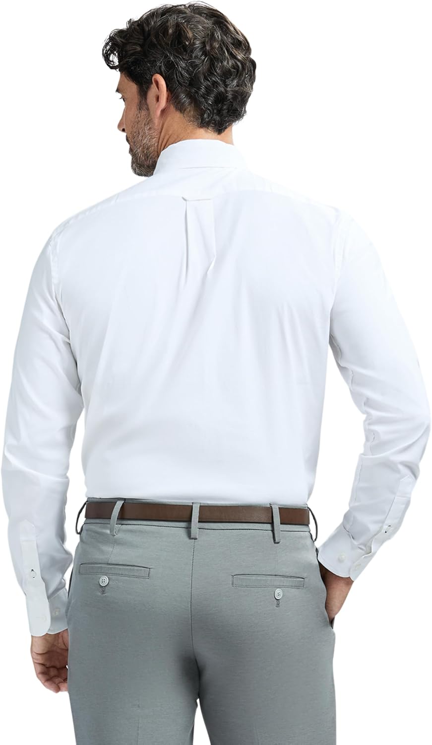 Izod Men's Slim Fit Dress Shirt Long Sleeve Wrinkle Free Stretch Button Down Collar