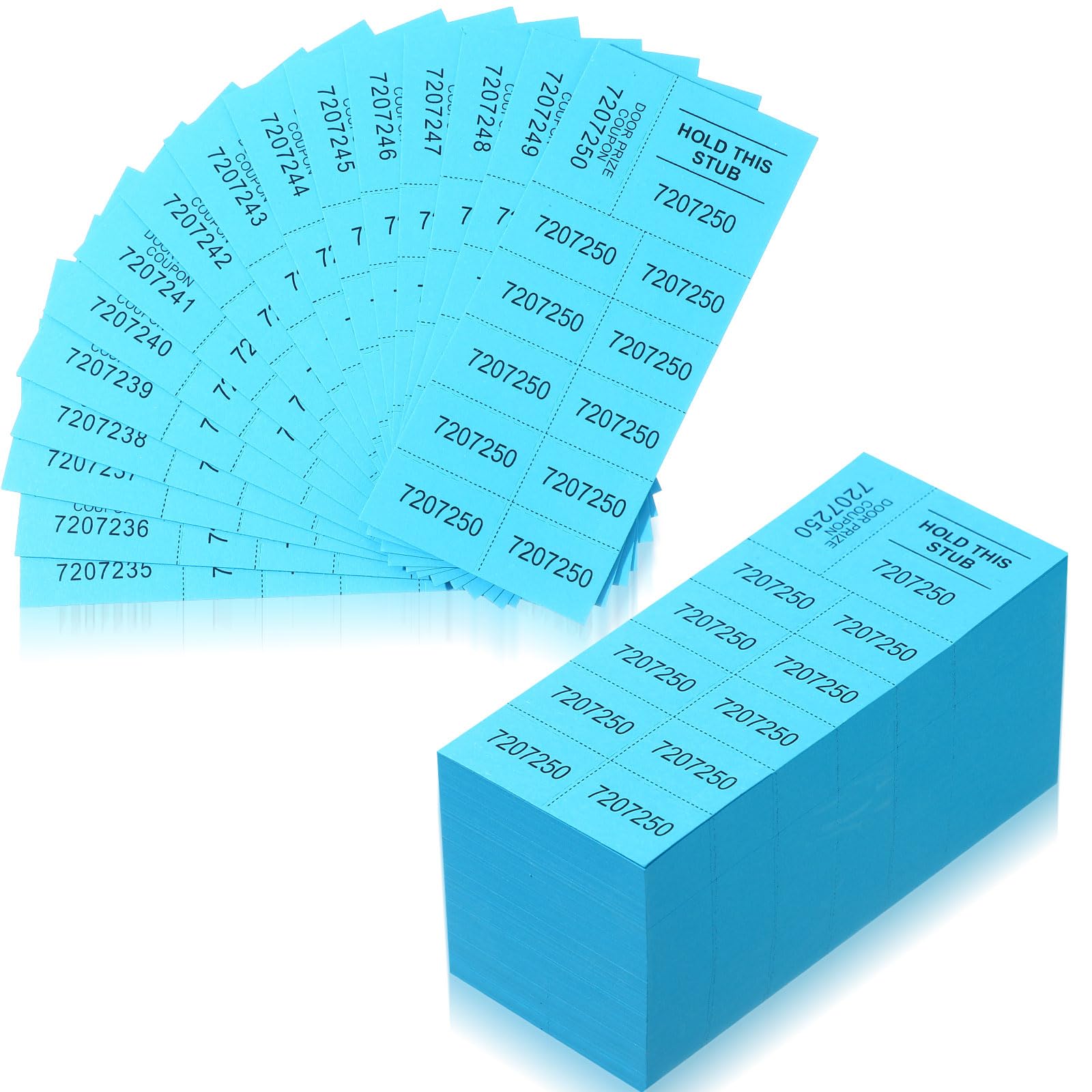 Kosiz 504 Sheets Auction Tickets with 10 Bid Numbers Raffle Tickets for Silent 10 Bid Numbers Basket Auction School Church Events (Lake Blue)