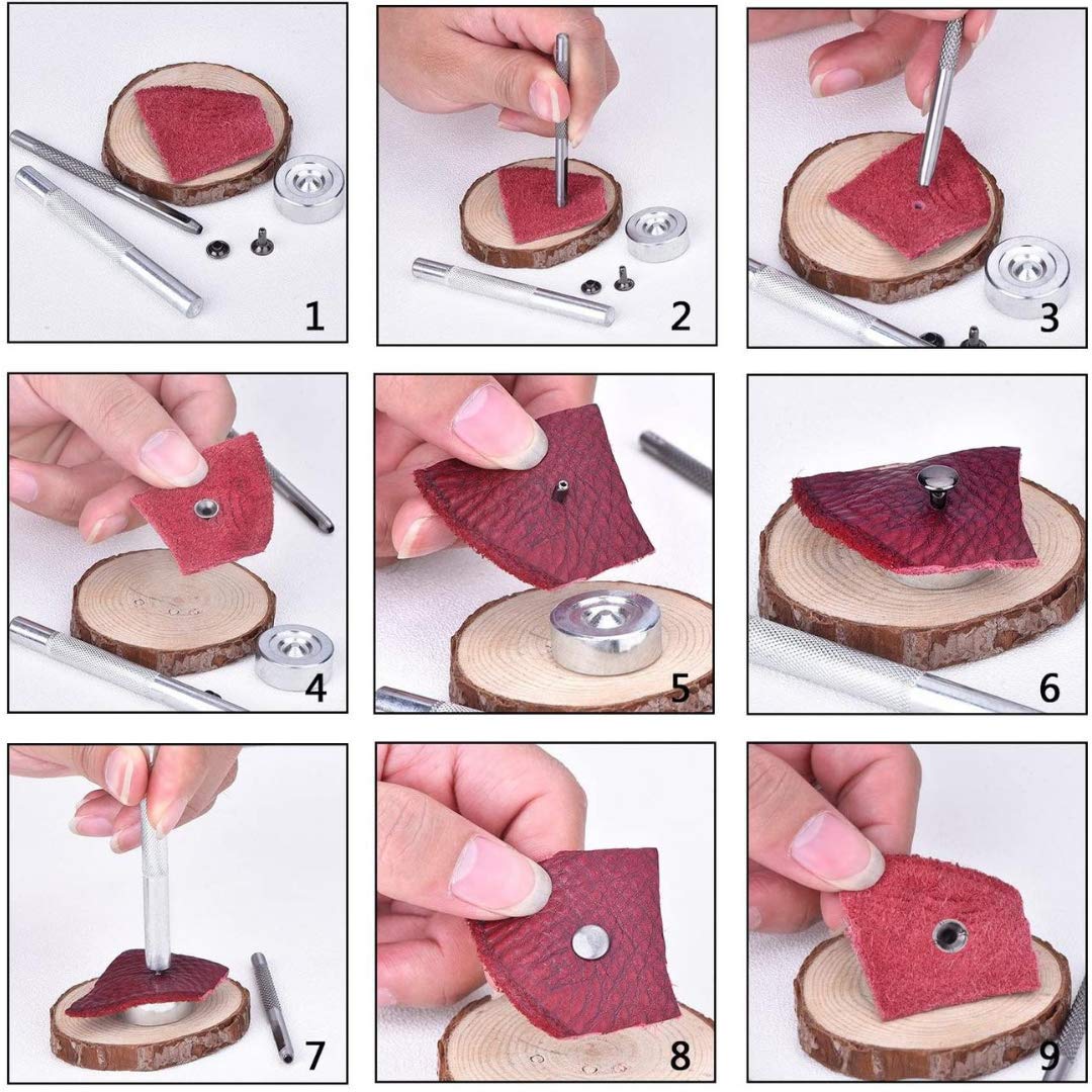 480 Rivets En Cuir Double Tête Avec Pince Et Outils Réparation