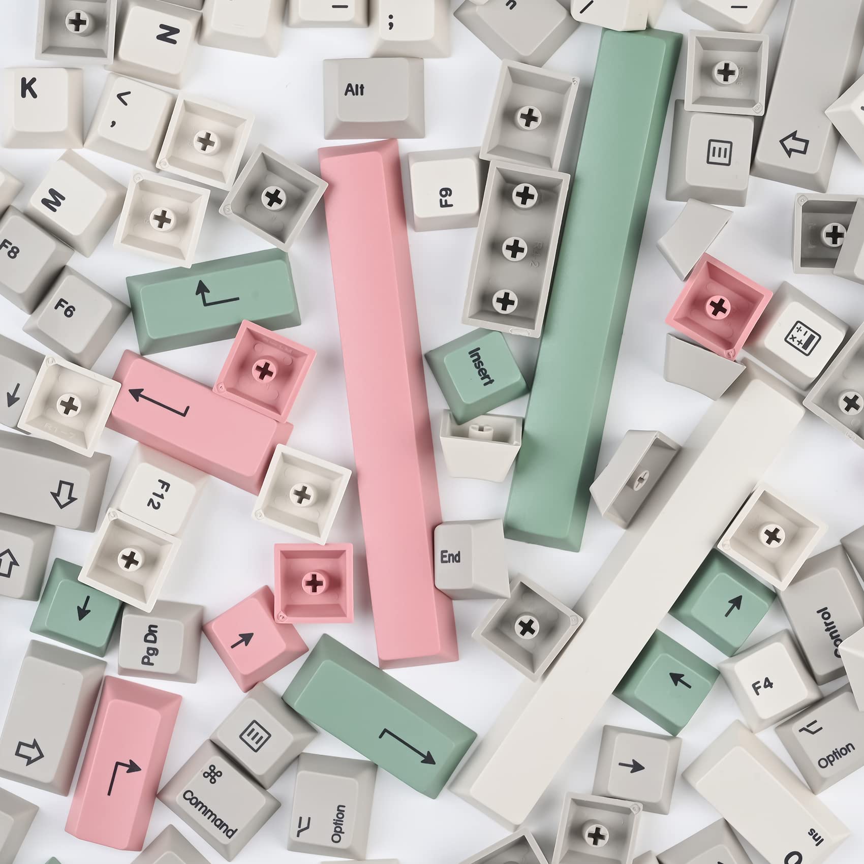Guffercty - Kred - Lot de 158 touches rétro en PBT avec profil Cherry pour clavier mécanique à commutateur Cherry MX 60 %, style « 9009 »