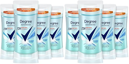 Miniatura 13 de Degree Desodorante Antitranspirante Avanzado, paquete de 4, Protección contra Sudor y Olor por 72 Horas, Shower Clean, Antitranspirante para Mujeres