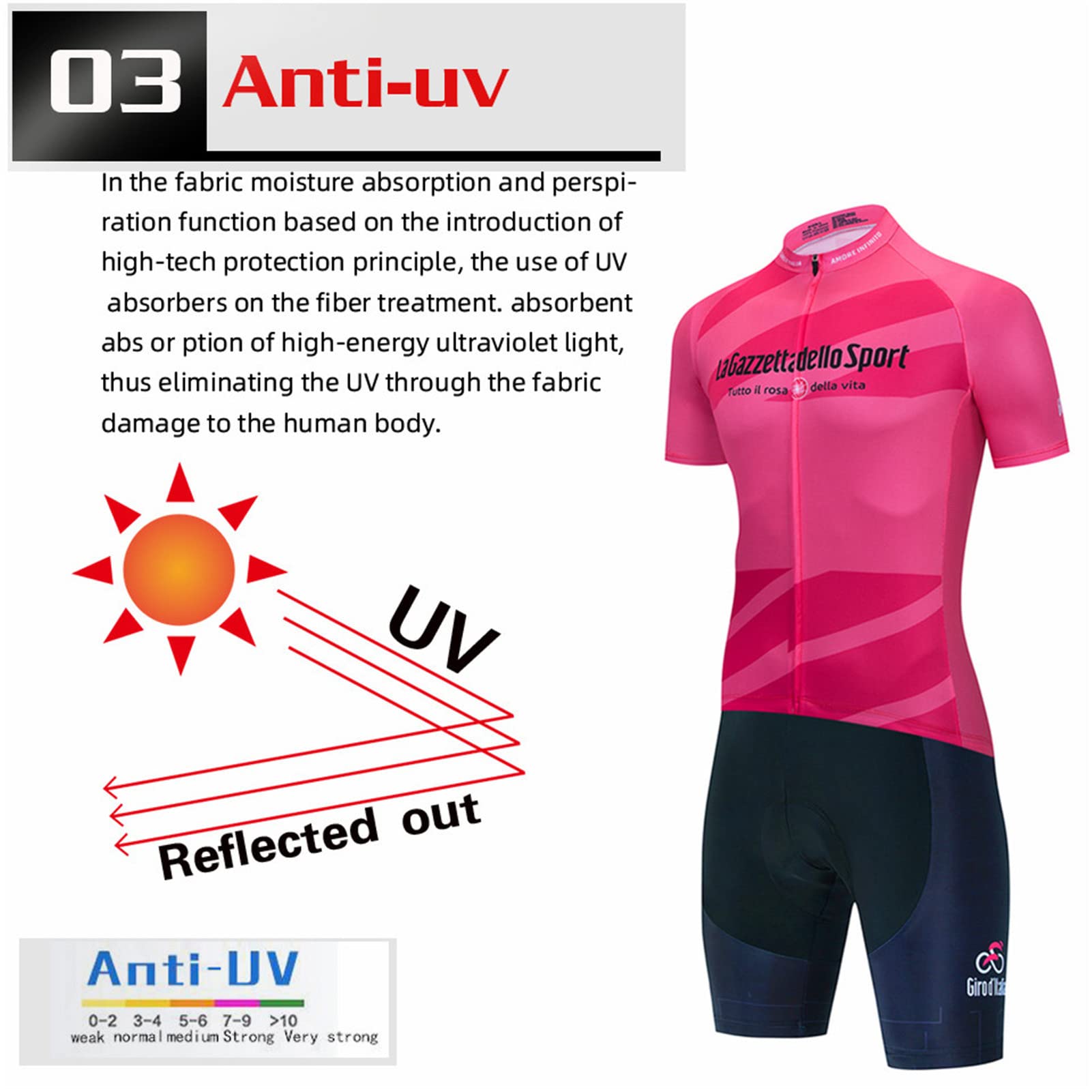 Abbigliamento Ciclismo da Uomo,Maglia Manica Corta+Pantaloncini+ Salopette Ciclismo Con Cuscinetto in gel 20D,Abbigliamento da Ciclismo Traspirante Elastico Set