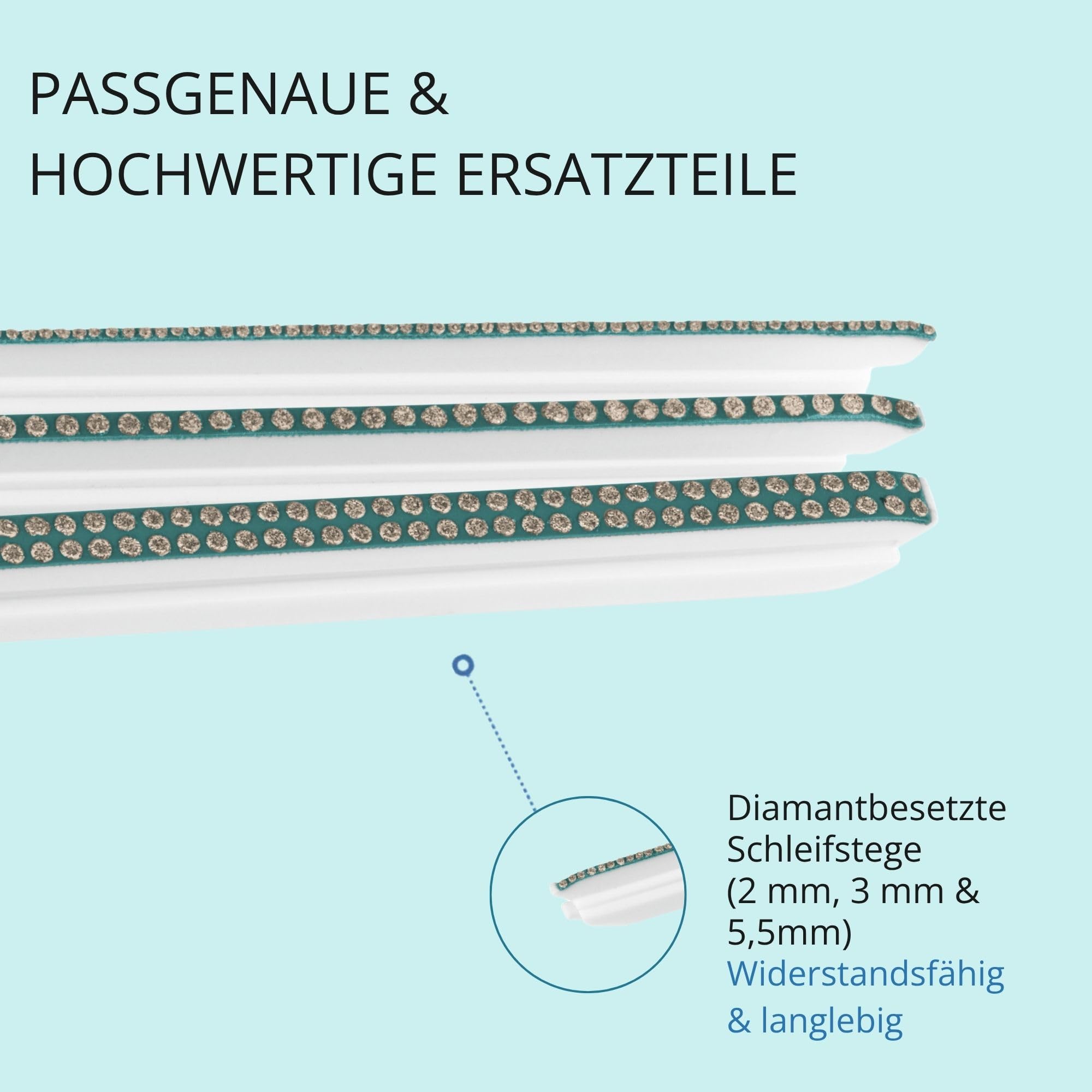 Fugentorpedo Ersatz-Set All-in – Diamant-Schleifstege 2 mm, 3 mm & 5,5 mm – Nachfüllset für schmale, mittelbreite und breite zementäre Fliesenfugen in Bad, Küche, Dusche & WC