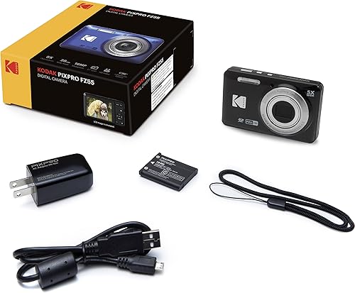 Miniatura 4 de Kodak PIXPRO FZ55 - Cámara digital negra de 16 MP con zoom óptico 5X, gran angular de 28 mm, video Full HD 1080P, pantalla LCD de 2,7", el conjunto