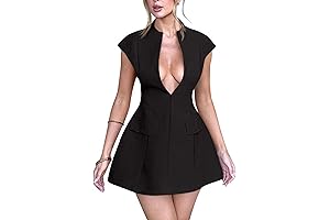 Women's Sexy Deep V Cap Sleeve A-line Mini Club Party Dress