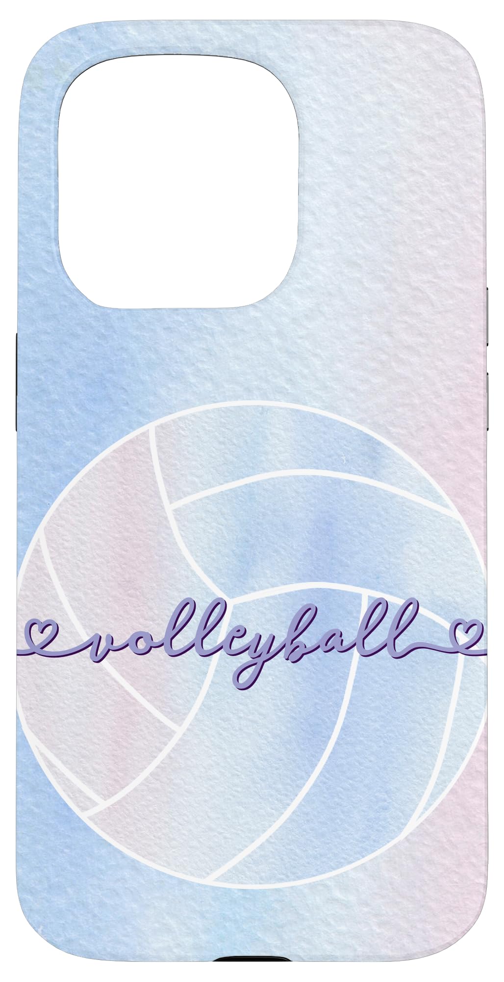 I Love Volleyball Watercolour Pastel Pink Lilac Blue Purple Case for iPhone 15 Pro