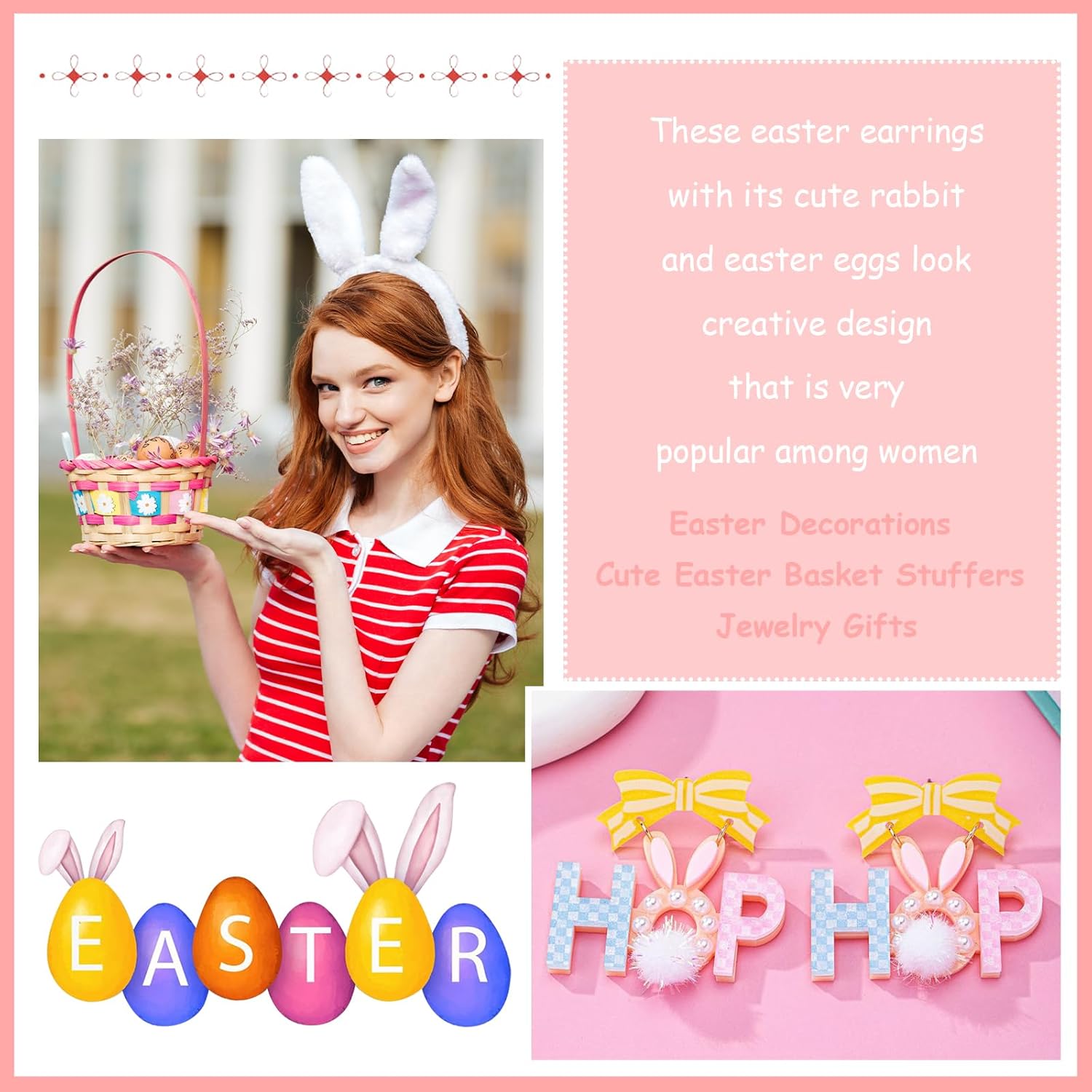 Easter Earrings for Women Easter Basket Stuffers Cute Bunny Earrings Peep Rabbit Earring Jewelry Accessories - Image 4