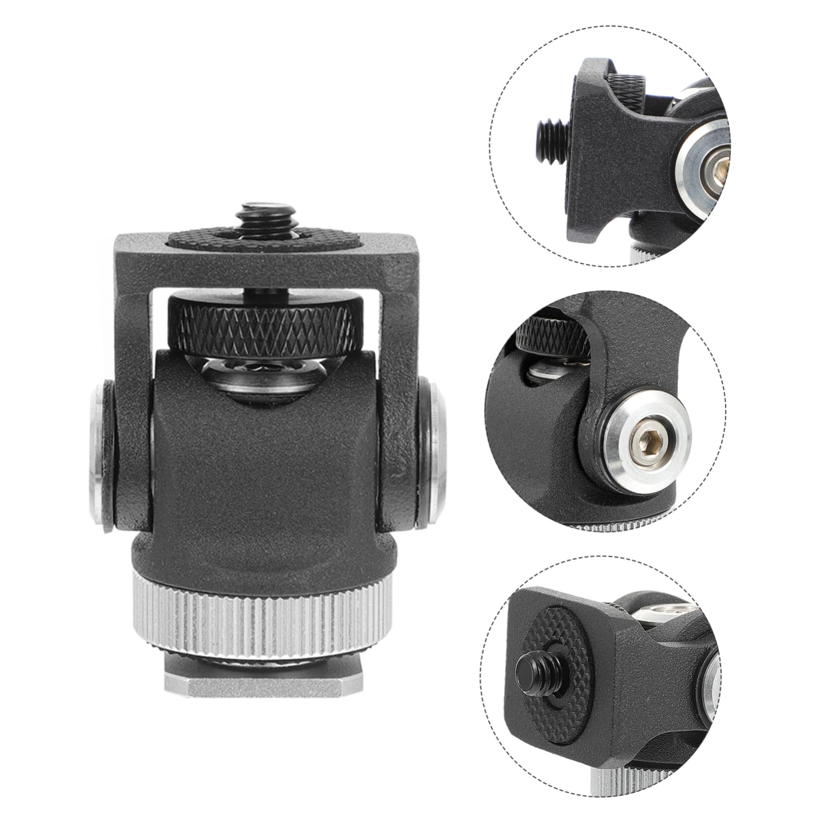 KONTONTY Camera Gimbal Rotatable Mini Head Mini Phone Tripod Panoramic Head Fill Light Ball Head Mini Tripod Cellphone Tripod Stand Camcorder Tripod Camera Tripod Stand Black Aluminum Alloy