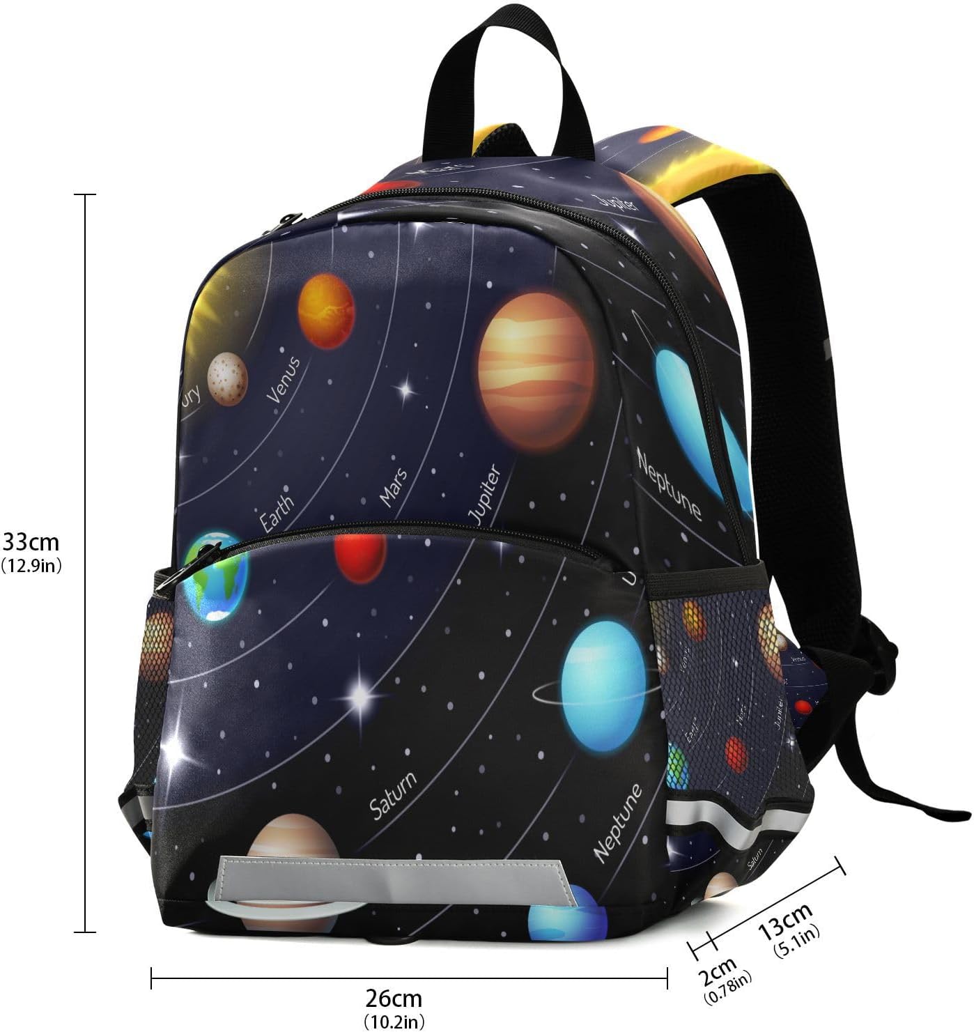 Solar System Planet Toddler Backpack Boys Girls Kids Preschool Bookbag School Children Bag with Leash Travel Casual Daypack Kindergarten Elementary Schoolbag for Nursery Junior Primary Students - Image 3