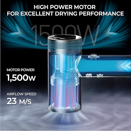 Miniatura 2 de TYMO Secador de pelo con difusor para cabello rizado, secador iónico profesional de alta velocidad de 1500 W con peine, secado rápido de 110,000