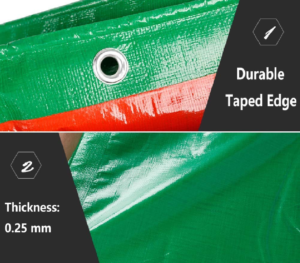Groß Heavy Duty Persenning Tarp Heavy Duty Wasserdicht Mit Seil, Outdoor-Camping-Car Pool Cover, Regenschutz E Mit Tüllen Persenning Wasserdicht Heavy Duty,2Mx3M