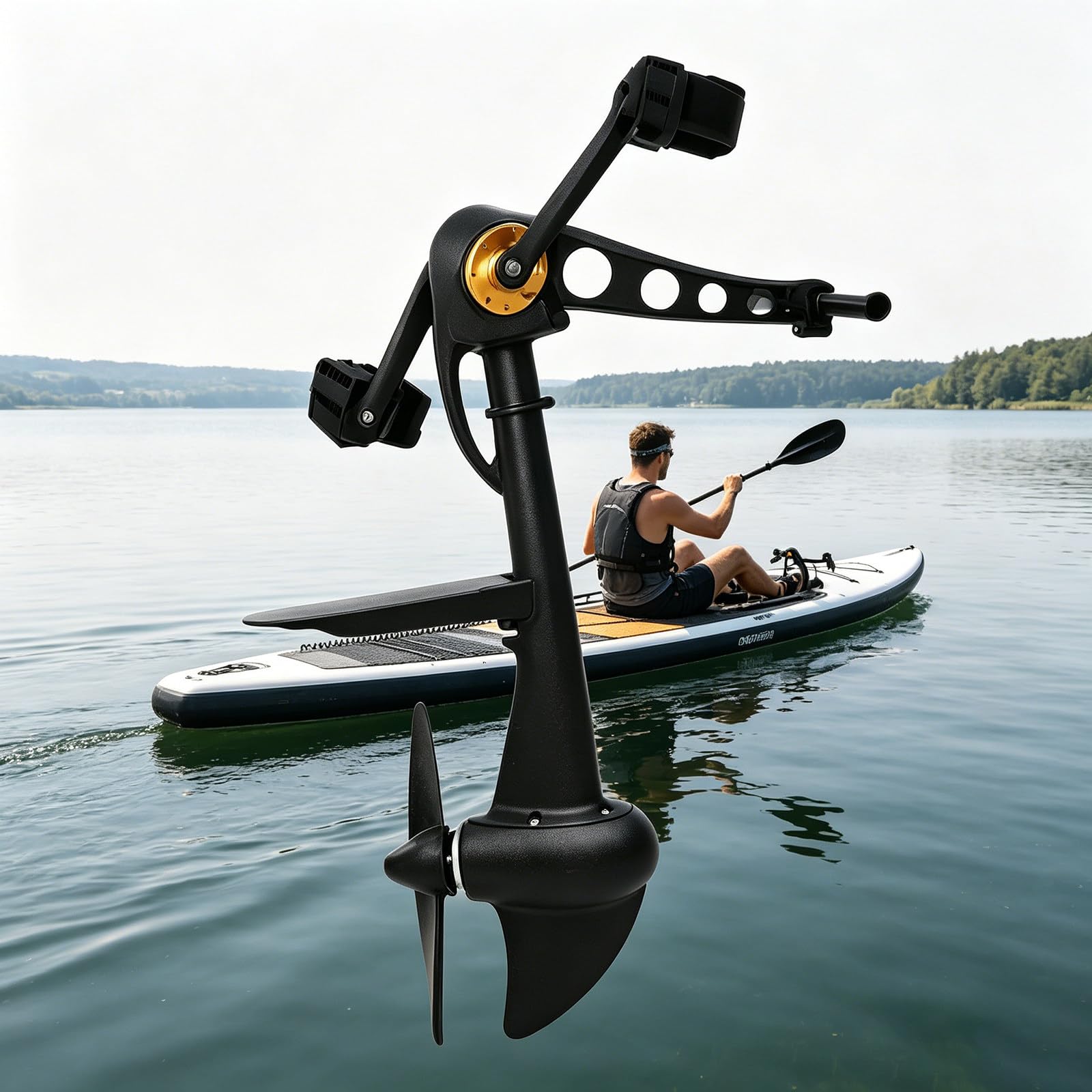HEIHEIZI Complete Kayak Pedal Drive Kit, Hands-Free Foot Propulsion System, Ergonomic Foot Pedal Propulsion with Retractable Propeller, Shallow Water Compatible for Recreational & Angling Boats
