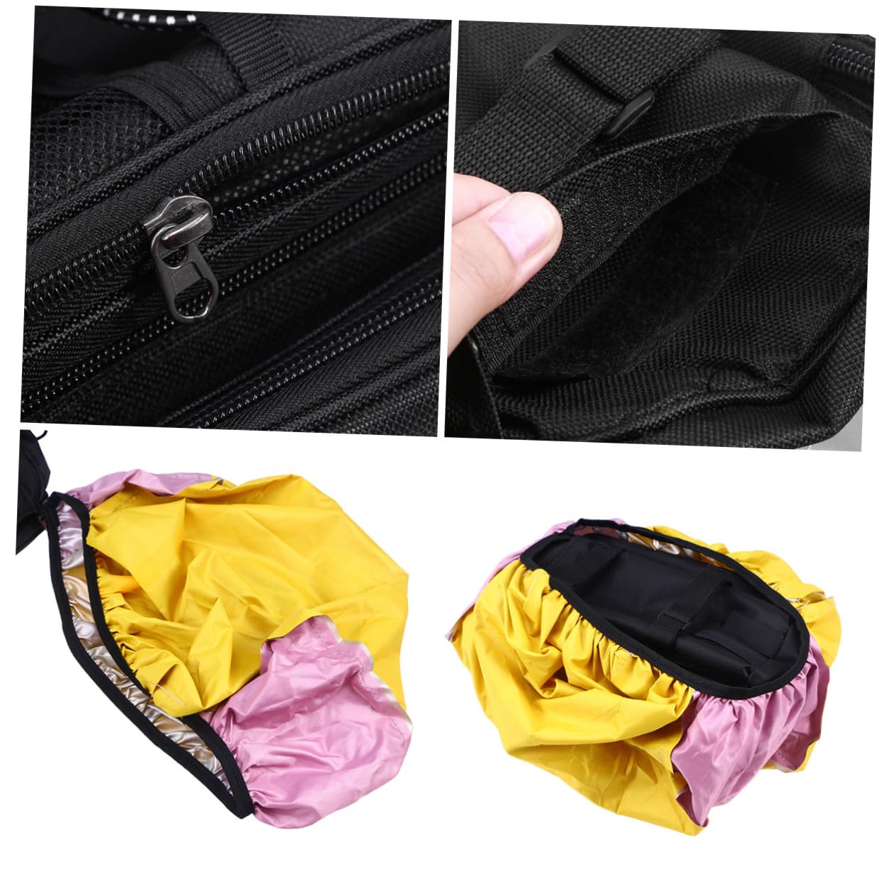 Gepäcktasche für Fahrrad Gepäckträger mit Großer Kapazität und Regenschutz Schwarz Schulter und Handtasche mit Schultergurt und Reflektierenden Streifen für Outdoor Fahrradtour