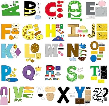 Fun Express Buy All and Save Alphabet Craft Kits - 26 Pieces - Educational and Learning Activities for Kids