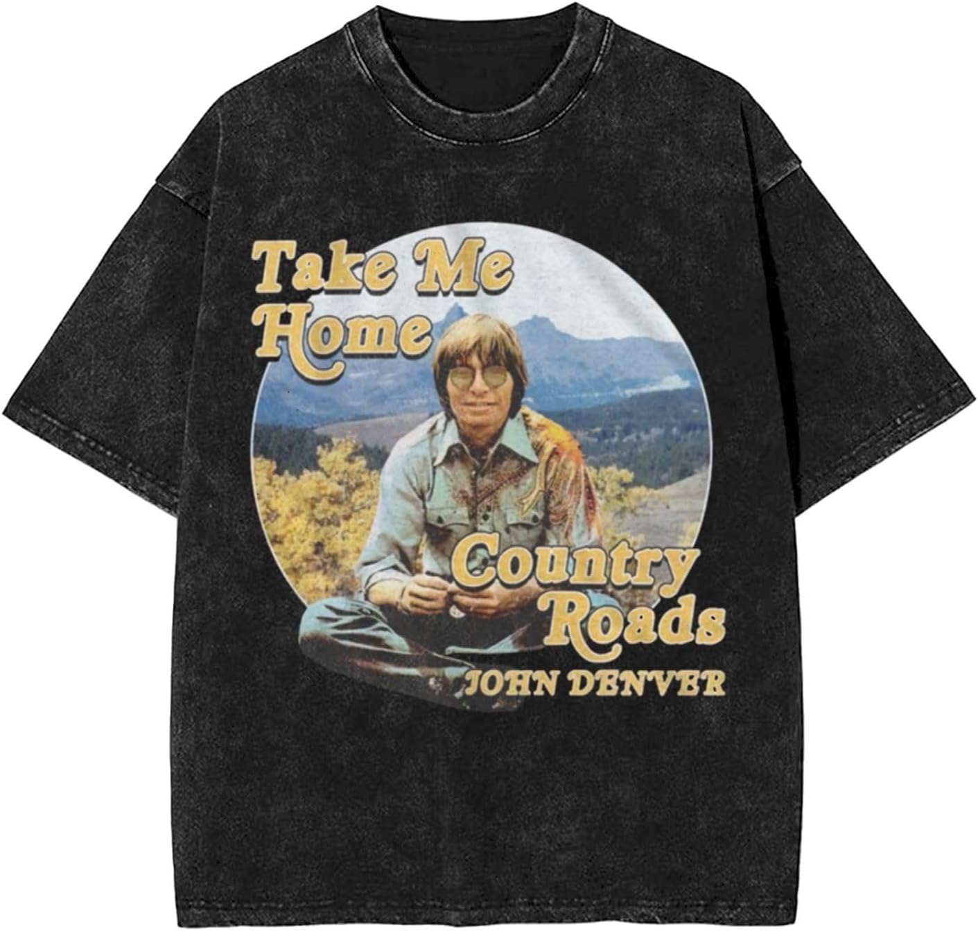 Mens Vintage Oversized T Shirt Cotton Crew Neck Shirts Short Sleeve