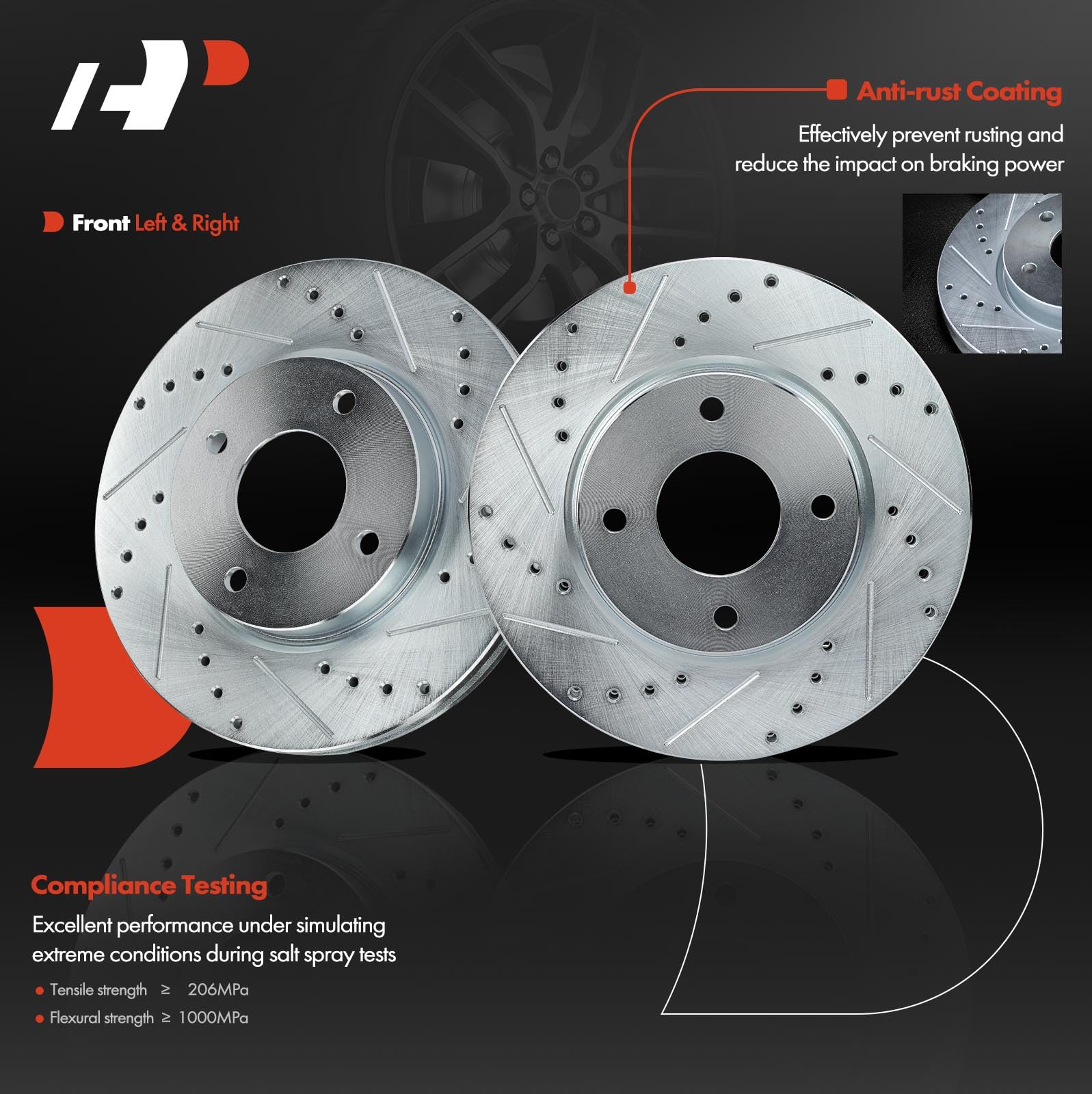 Brake Disc Rotors APF Kit De Freno Delantero Compatible Con Nissan ...
