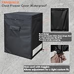 Chest Freezer Cover Deep Freezer Covers for Outside 5.0 Cubic Feet Freezer，Top with Zipper to Open Waterproof and UV protection Extend their Service Life (black) (28"L×23"W×34"H)