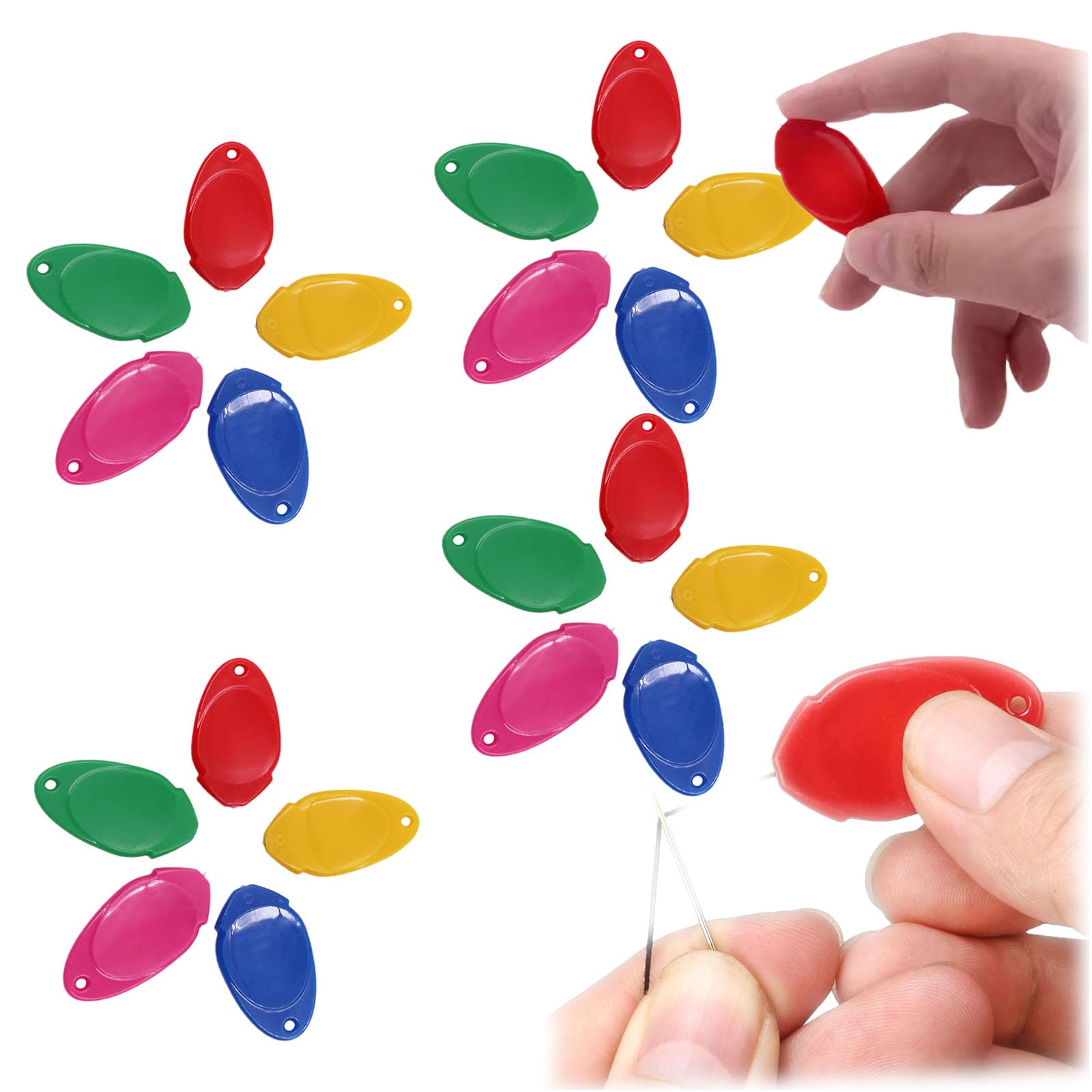 Needle Threader For Hand Sewing, Needle Threader For Sewing Machine, Plastic Hand Sewing Needles, Automatic Sewing Needle Threader, Upgraded Needle Threaders For Hand (20PC)