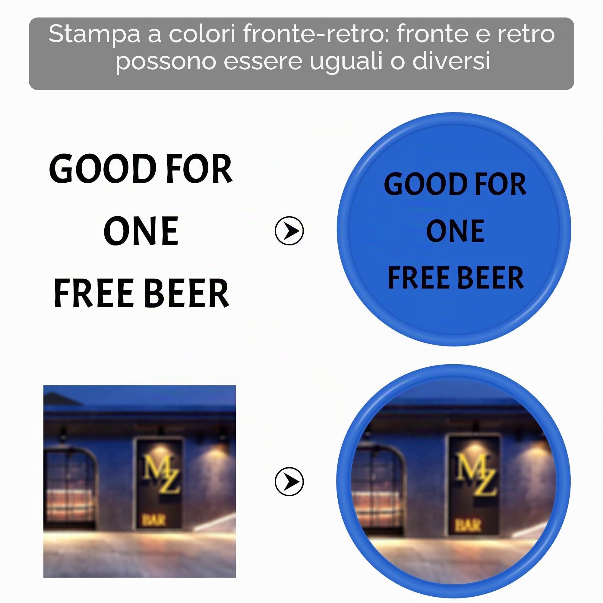 Generic 200-1000 chip di plastica personalizzati, logo personalizzato, stampa il tuo disegno o testo, buono per bevande o birra gettoni in bar