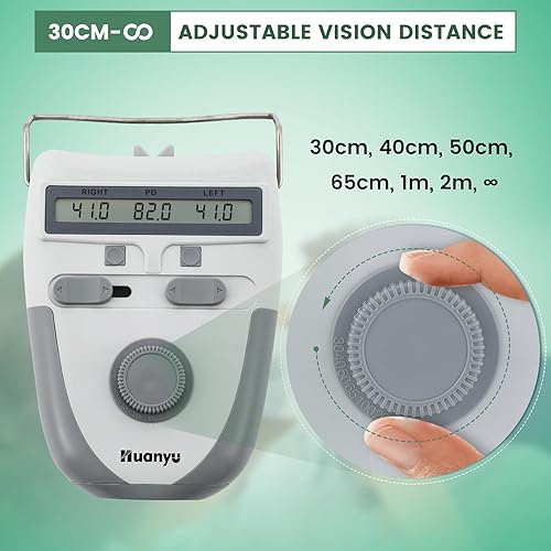 Miniatura 3 de Huanyu Pupilómetro óptico 1.811-3.228 in con función de memoria Medidor digital PD&PH y LD Pantalla LCD Medidor de altura de pupila/distancia CE