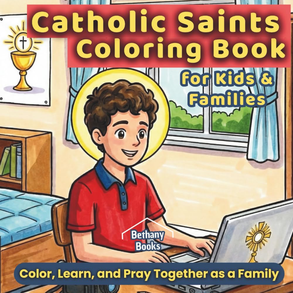 Catholic Saints Coloring Book for Kids & Families: Color, Learn, and Pray Together as a Family (Saints – Men and Women of Faith)