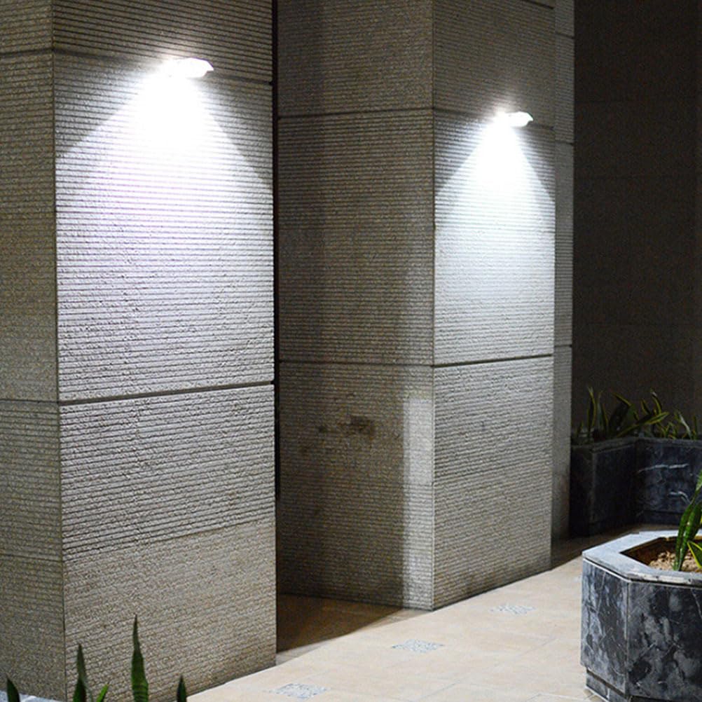 Housoutil 3pcs Wall Lamp Solar Fence Lights Outdoor Led Solar Lights Solar Lamp Solar Gutter Lights Outdoor Decorative Lights Outdoor Led Gutter Lights Post Lamp Water Proof White Plastic - Image 2