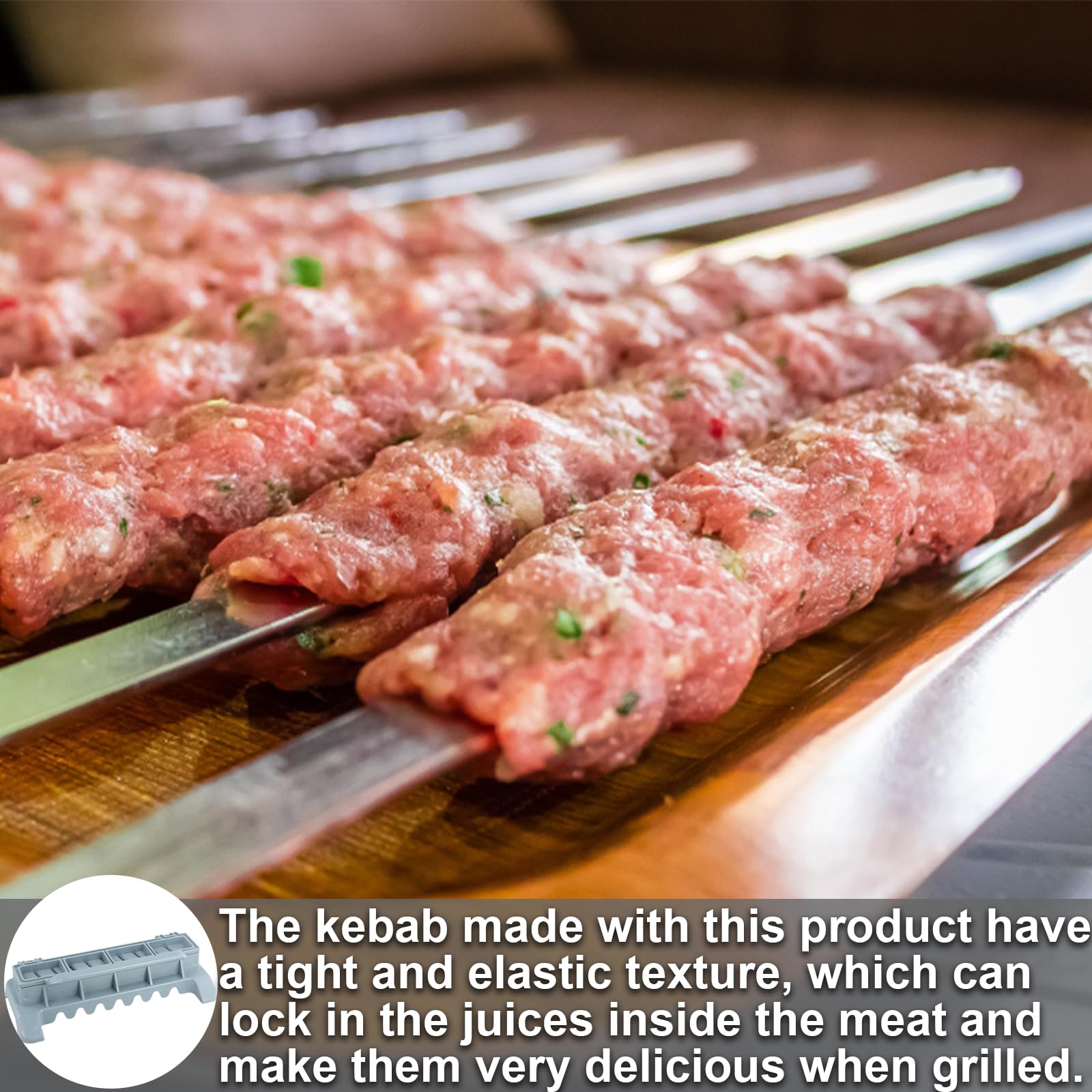 Kebab-Maker Pressa per Spiedini di Kebab, Kebab-Maker in Plastica Portatile, Spiedini di Kebab Manuali, Accessorio per Griglia per Cucina e Campeggio
