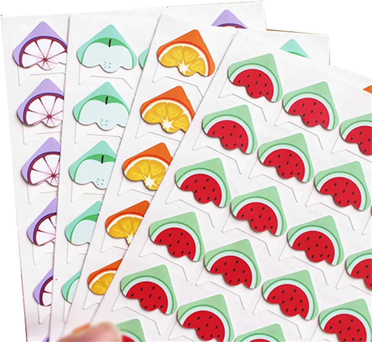 Photo Corners Self Adhesive 480Pcs DIY Fruit Cartoon Corner Cute Paper Stickers for Photo Albums Excellent Handwork Frame Decoration Scrapbooking Set for Photo Album(Orange)