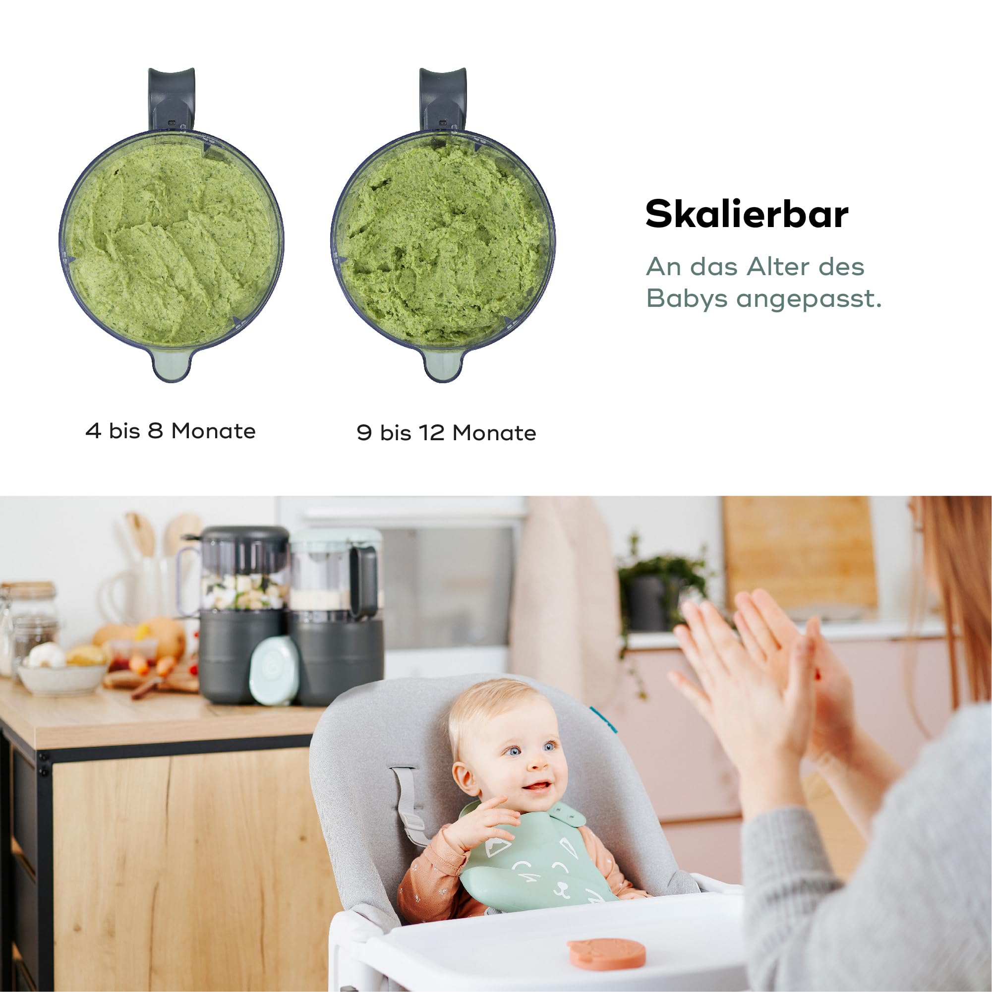 Babymoov Nutribaby One 4-in-1 Babynahrungszubereiter, 2 l Fassungsvermögen, schonendes Dampfgaren, Mixen, Aufwärmen & Auftauen von Babykost
