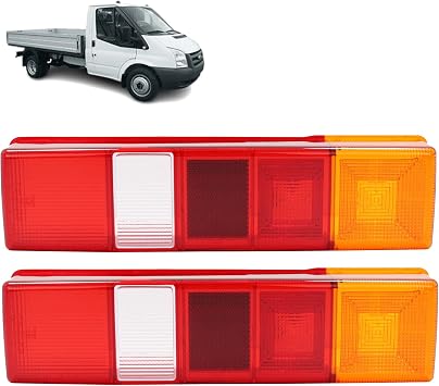 BIAREN 2x Rear Tail Light Lamp Lens Right And Left For Ford Transit Mk5 Mk6 Mk7 Tipper Pick-Up Chassis Cab 1985-2013 4388140 YC1513K464AA YC1513K464AB