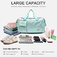 Vista 21 de Pequeña bolsa de gimnasio para mujer, bolsa de viaje con compartimento para zapatos