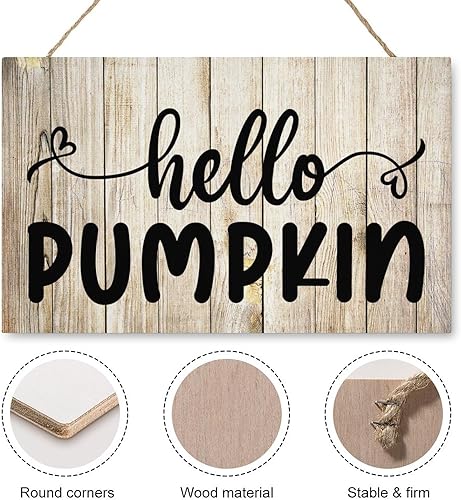 Vista 107 de Letrero decorativo para puerta delantera, decoración rústica de bienvenida de otoño para colgar en la pared, placas de madera para porche de granja