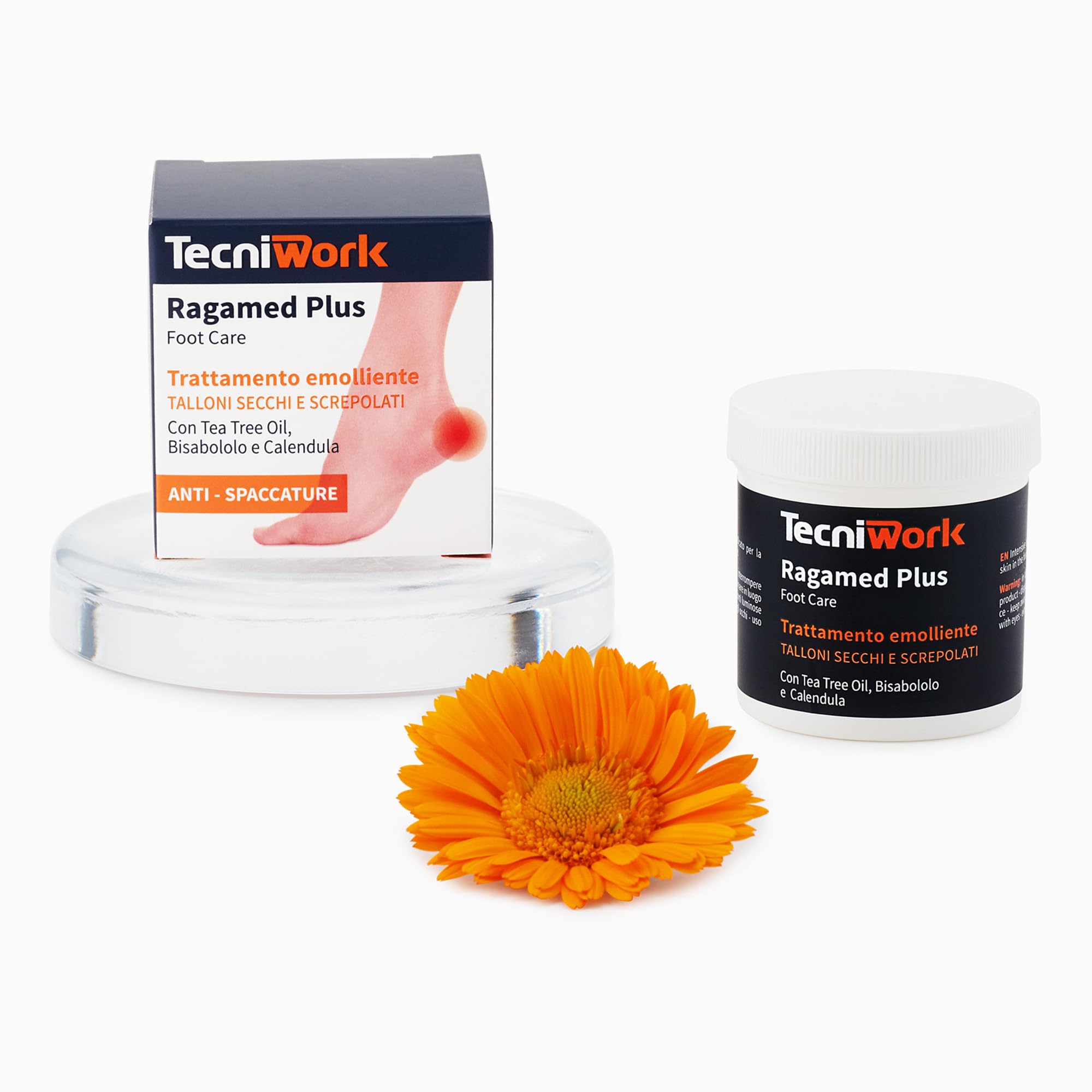 Ragamed Plus Crema Talloni Secchi e Screpolati 75 ml – Trattamento Emolliente Intensivo con Tea Tree Oil, Camomilla e Calendula – Dermatologicamente Testata