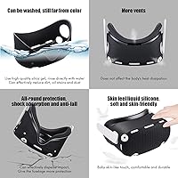 Vista 5 de Compatible with Oculus Quest 2 Accessories, Silicone Face Cover, VR Shell Cover,Compatible with Quest 2 Touch Controller Grip Cover,Protective Lens