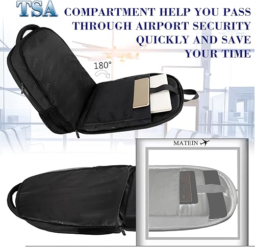 Miniatura 39 de MATEIN - Mochila empresarial para laptop de 15.6 pulgadas, mochila de viaje con puerto de carga USB, resistente al agua, para trabajo, universidad