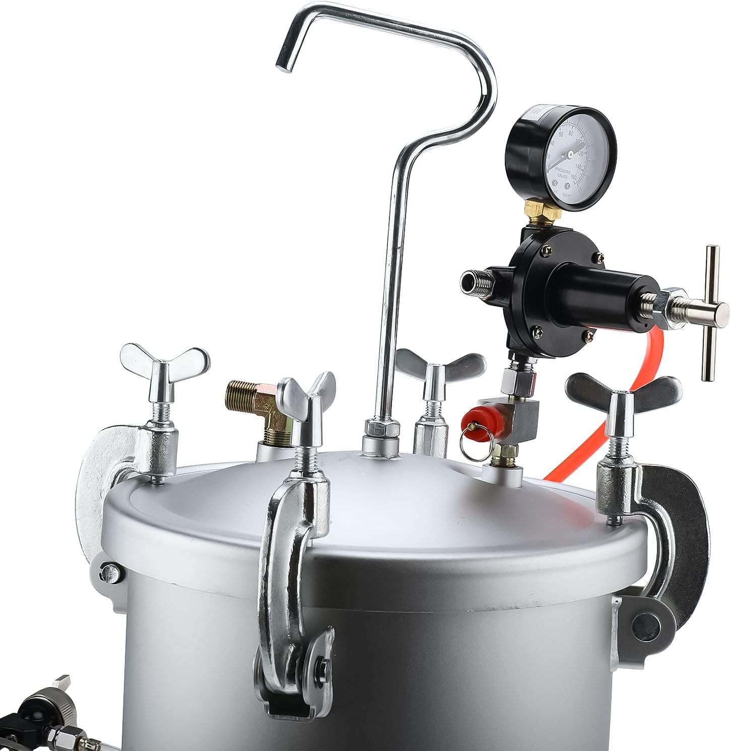 2.5 Gallon (10L) High Pressure Pot Air Paint Spray Gun Set, Industrial Painting Set with Pressure Tank Spray Gun and 13ft Dual Hose