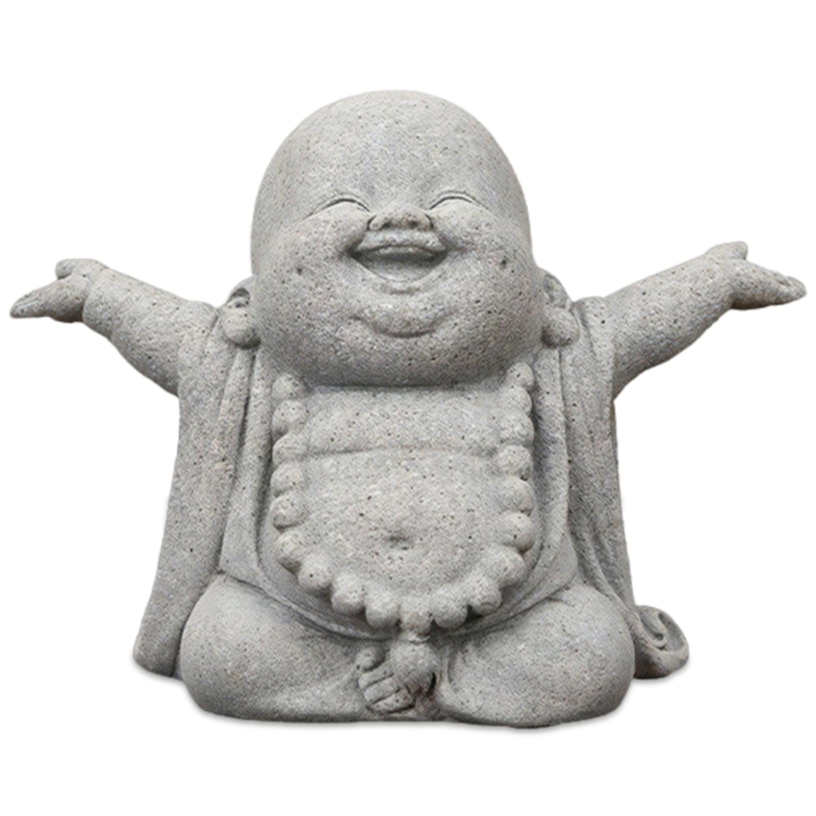 Licsaliwe 1Pc Funny Laughing Buddha Statue, Small Stone Buddha Statue For Home Decor Garden Aquarium/ 4.1X2.2x3.2