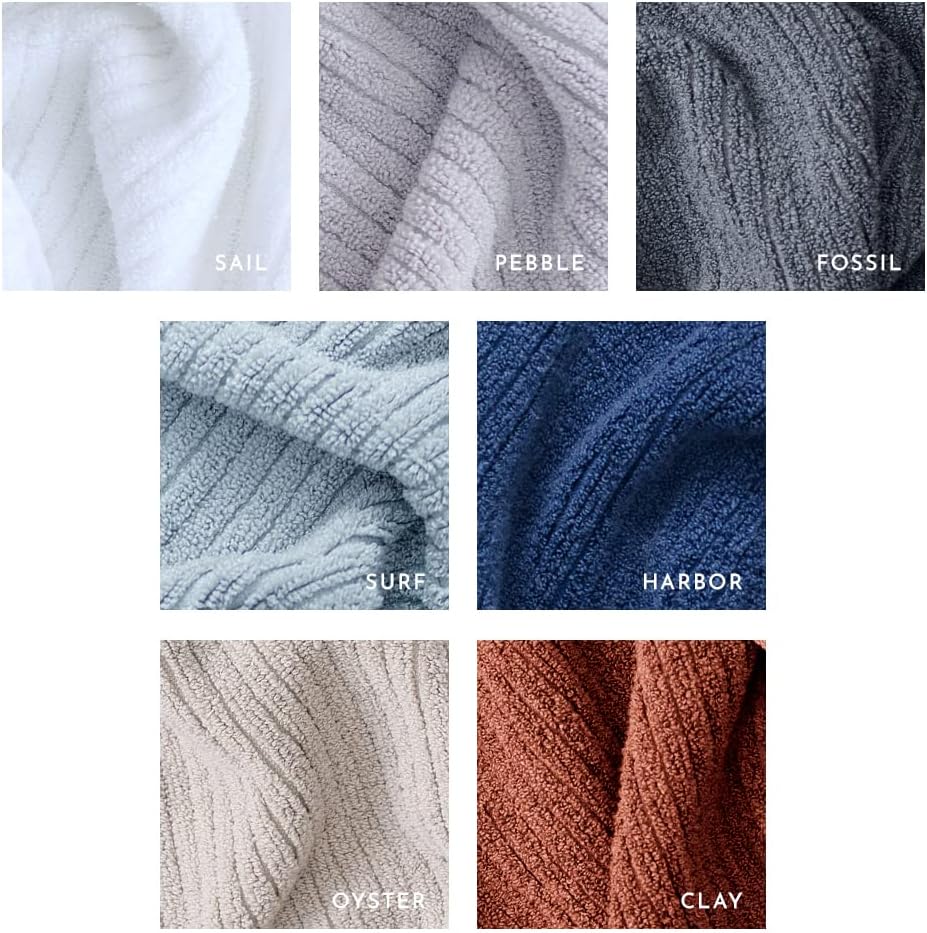 LUXOME Luxury Performance 6-Piece Bath Towel Set | Dual-Loop Design | Ultra Soft | Highly Absorbent | Quick Drying | Sail (White)